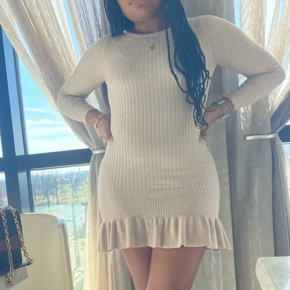 Dresses | Beige Knit Mini Dress | Poshmark Dresses | Beige Knit Mini Dress | Poshmark
